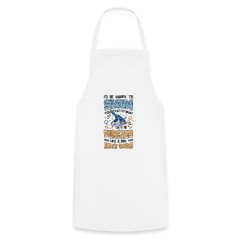 Show what "punches like a girl" means: - Cooking Apron - white - Front - AI Model Male 185 dark (185cm)