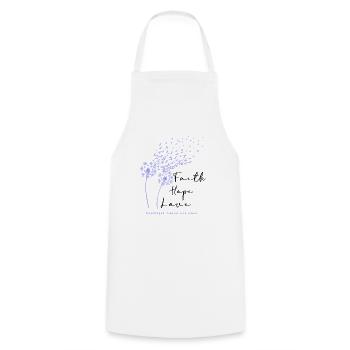 Cancer de l’œsophage de la pervenche en avril - Tablier de cuisine - blanc - Devant - AI Model Male 185 dark (185cm)