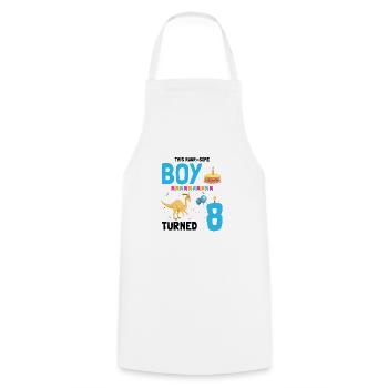 Parasaurolophus Kids for Dinosaur Birthday - Cooking Apron - white - Front - AI Model Male 185 dark (185cm)