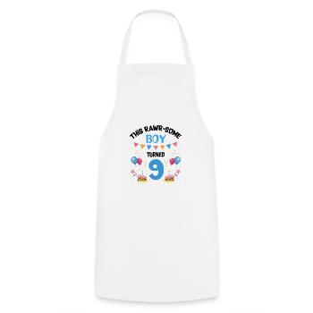 Parasaurolophus Boys Design Birthday Party - Cooking Apron - white - Front - AI Model Male 185 dark (185cm)