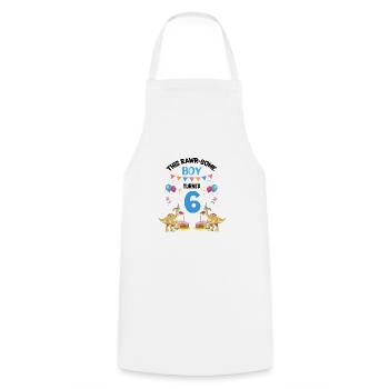 Parasaurolophus Kids for Dinosaur Birthday - Cooking Apron - white - Front - AI Model Male 185 dark (185cm)