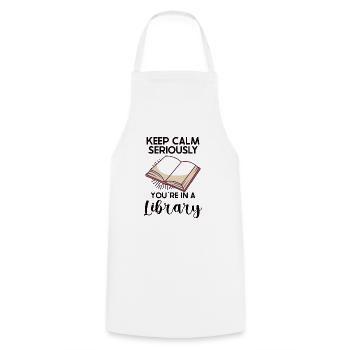 Lecteur de livres Lecture Littérature Amoureux de l’écriture - Tablier de cuisine - blanc - Devant - AI Model Male 185 dark (185cm)