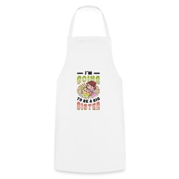 Annoncez qu’elle sera une grande sœur 2023. - Tablier de cuisine - blanc - Devant - AI Model Male 185 dark (185cm)