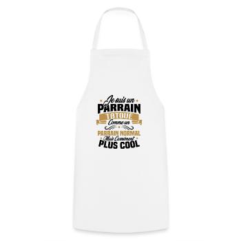 J'ai un parrain tatoué comme un parrain normal - Tablier de cuisine - blanc - Devant - AI Model Male 185 dark (185cm)
