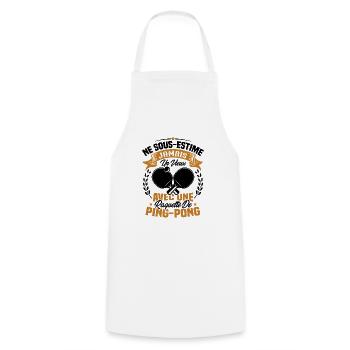 Un vieux avec une raquette de ping pong - Tablier de cuisine - blanc - Devant - AI Model Male 185 dark (185cm)