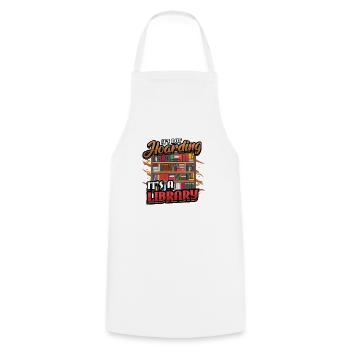 A library collector does not hoard. - Cooking Apron - white - Front - AI Model Male 185 dark (185cm)