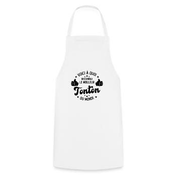 Voici à Quoi Ressemble le Meilleur Tonton du Monde - Tablier de cuisine - blanc - Devant - AI Model Male 185 dark (185cm)