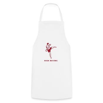 Kick Boxing Outfit for Martial Arts Fighters - Cooking Apron - white - Front - AI Model Male 185 dark (185cm)