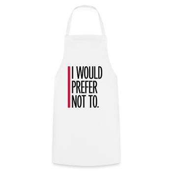 I prefer not to - Cooking Apron - white - Front - AI Model Male 185 dark (185cm)