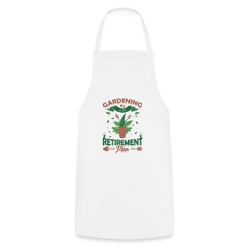 Gardening is my retirement plan. - Cooking Apron - white - Front - AI Model Male 185 dark (185cm)