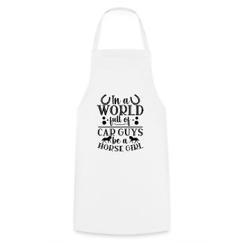 Rider Sayings Rider Horses - Cooking Apron - white - Front - AI Model Male 185 dark (185cm)
