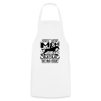 Equestrian Tournament Mama Riding Rider Horse Rider - Cooking Apron - white - Front - AI Model Male 185 dark (185cm)