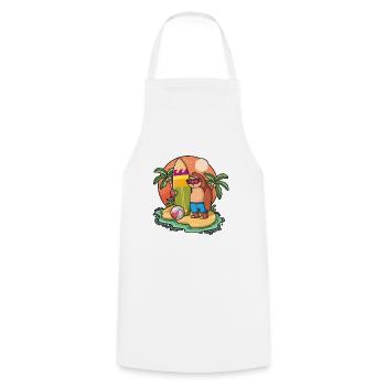Funny Sloth Surf Lovers Cool Surfboard Surfing Pun - Cooking Apron - white - Front - AI Model Male 185 dark (185cm)