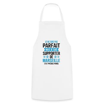 Je suis supporter de Marseille - Tablier de cuisine - blanc - Devant - AI Model Male 185 dark (185cm)