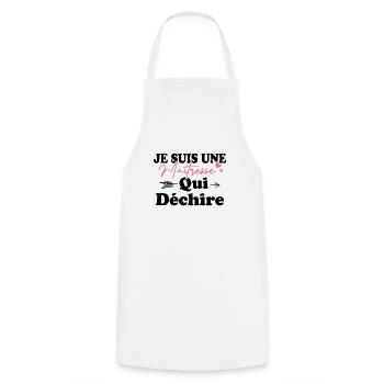 Je suis une Maîtresse qui déchiiiire - Tablier de cuisine - blanc - Devant - AI Model Male 185 dark (185cm)