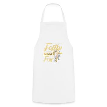 Your faith shall be greater than your fear. - Cooking Apron - white - Front - AI Model Male 185 dark (185cm)
