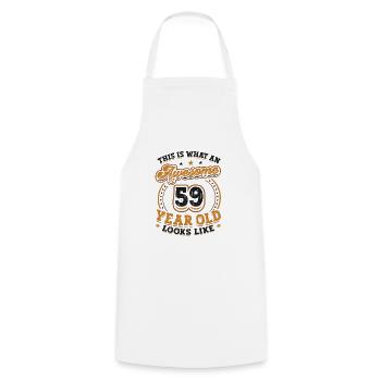 This is what a great 59-year-old looks like. - Cooking Apron - white - Front - AI Model Male 185 dark (185cm)