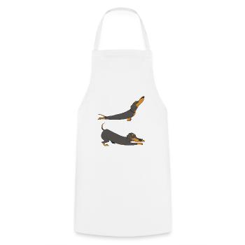Teckel étiré - Tablier de cuisine - blanc - Devant - AI Model Male 185 dark (185cm)