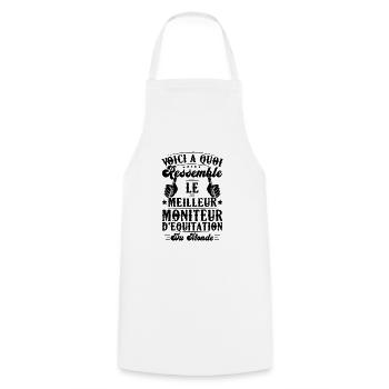 Le meilleur moniteur d'équitation du monde - Tablier de cuisine - blanc - Devant - AI Model Male 185 dark (185cm)