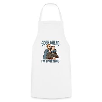 Van Gogh Art Mona Lisa - Tablier de cuisine - blanc - Devant - AI Model Male 185 dark (185cm)