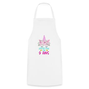 Enfant T Shirt 9 Ans Fille Anniversaire Cadeau - Cooking Apron - white - Front - AI Model Male 185 dark (185cm)
