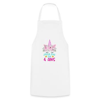 Enfant T Shirt 4 Ans Fille Anniversaire Cadeau - Cooking Apron - white - Front - AI Model Male 185 dark (185cm)