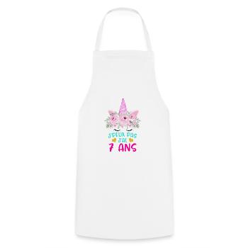 Enfant T Shirt 7 Ans Fille Anniversaire Cadeau - Cooking Apron - white - Front - AI Model Male 185 dark (185cm)