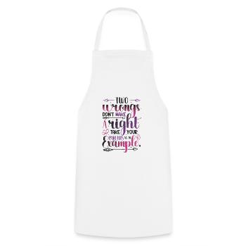 Two injustices do not make a right. - Cooking Apron - white - Front - AI Model Male 185 dark (185cm)