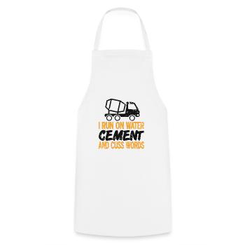 Concrete construction design for construction workers and construction site - Cooking Apron - white - Front - AI Model Male 185 dark (185cm)