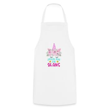 Enfant T Shirt 84 Ans Fille Anniversaire Cadeau - Cooking Apron - white - Front - AI Model Male 185 dark (185cm)
