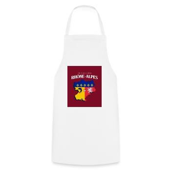 Fier de mes Racines Rhône-Alpes Rouge - Tablier de cuisine - blanc - Devant - AI Model Male 185 dark (185cm)
