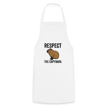 Respektiere das Capybara - Kochschürze - Weiß - Vorne - AI Model Male 185 dark (185cm)