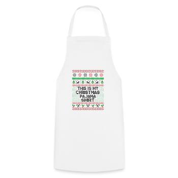 This is my christmas pajama shirt - Cooking Apron - white - Front - AI Model Male 185 dark (185cm)