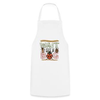 Wait, I see an insect - Cooking Apron - white - Front - AI Model Male 185 dark (185cm)