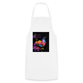 Créature paradisiaque - un magnifique colibri coloré - Tablier de cuisine - blanc - Devant - AI Model Male 185 dark (185cm)