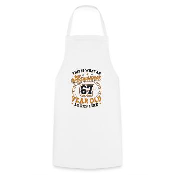 This is what a great 67-year-old looks like. - Cooking Apron - white - Front - AI Model Male 185 dark (185cm)