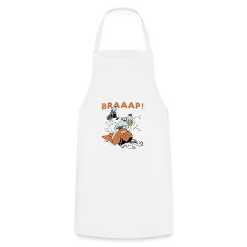 Eisbär reitet Schneemobil Braap Design - Kochschürze - Weiß - Vorne - AI Model Male 185 dark (185cm)