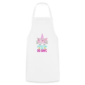 Enfant T Shirt 99 Ans Fille Anniversaire Cadeau - Cooking Apron - white - Front - AI Model Male 185 dark (185cm)