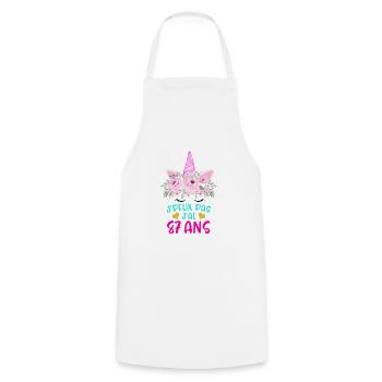 Enfant T Shirt 87 Ans Fille Anniversaire Cadeau - Cooking Apron - white - Front - AI Model Male 185 dark (185cm)