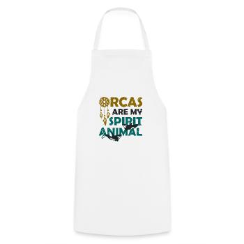 Der Orca Ist Mein Seelentier, Wal, Orca. - Kochschürze - Weiß - Vorne - AI Model Male 185 dark (185cm)