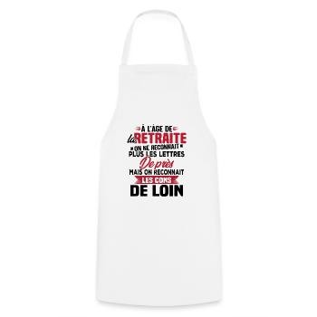 Avec l'age on reconnaît les cons de loin - Tablier de cuisine - blanc - Devant - AI Model Male 185 dark (185cm)