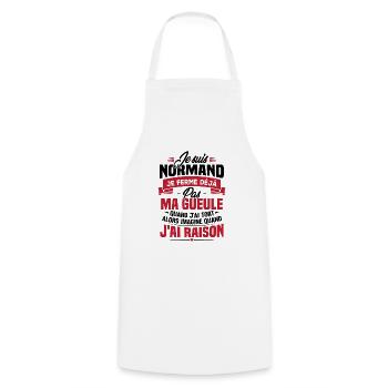 Humour cadeau Je suis Normand - Tablier de cuisine - blanc - Devant - AI Model Male 185 dark (185cm)