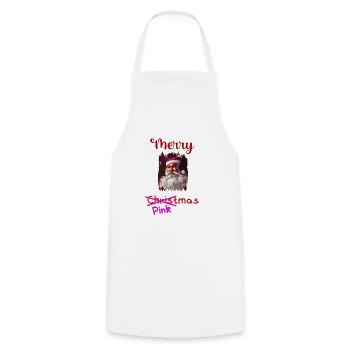 Santaclaus rose - Tablier de cuisine - blanc - Devant - AI Model Male 185 dark (185cm)
