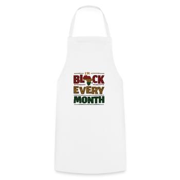 I'm Black Every Month Black History - Cooking Apron - white - Front - AI Model Male 185 dark (185cm)
