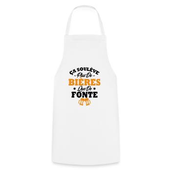 Ça soulève plus de bières que de fonte - Tablier de cuisine - blanc - Devant - AI Model Male 185 dark (185cm)