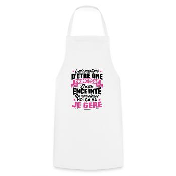 Une Princesse et Enceinte - Tablier de cuisine - blanc - Devant - AI Model Male 185 dark (185cm)