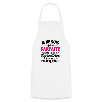 Pas parfaite mais je suis Agricultrice - Tablier de cuisine - blanc - Devant - AI Model Male 185 dark (185cm)