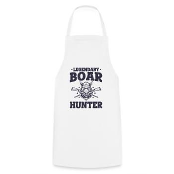 Légendaire Boar Hunter Hog Pig Vintage Funny Boar - Tablier de cuisine - blanc - Devant - AI Model Male 185 dark (185cm)