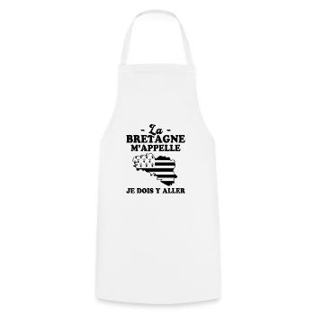 La bretagne m'appelle humour breton homme - Tablier de cuisine - blanc - Devant - AI Model Male 185 dark (185cm)