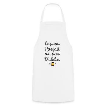 Le papa parfait n'a pas d'abdos - Tablier de cuisine - blanc - Devant - AI Model Male 185 dark (185cm)